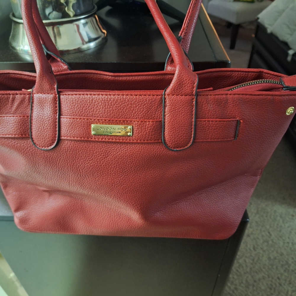 London Fog Deep Red Tote Bag